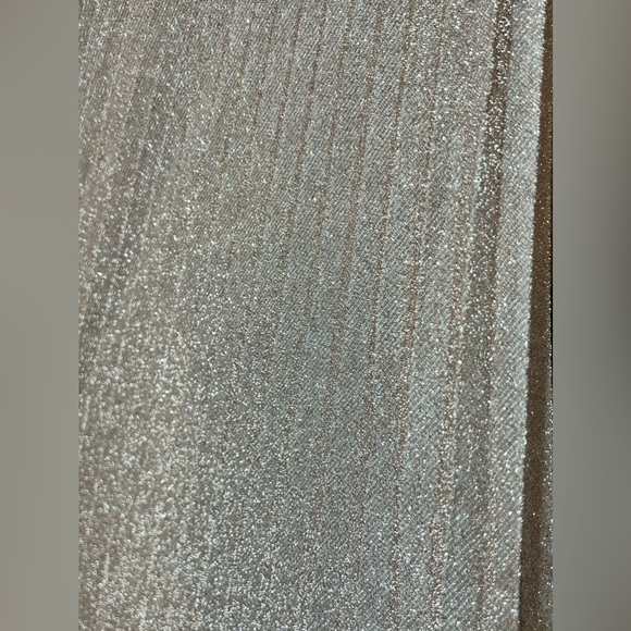 Ieena for Mac Duggal shimmering pleated a-line 3/4 sleeve gown rose gold size 16 - Picture 9 of 14